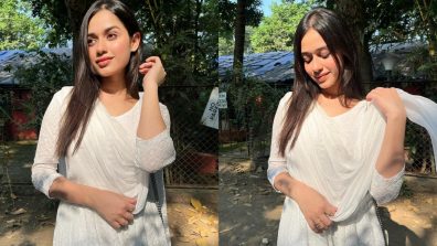 Jannat Zubair Channels Her Inner Goddess Vibe In White Anarkali Suit, See Photos