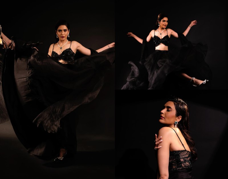 Karishma Tanna Exudes Elegance In Black Shimmery Lehenga, Kubbra Sait Says 'Haye..' 868109