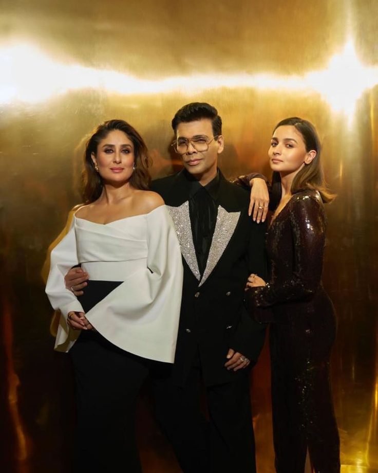 Koffee With Karan: Karan Johar Poses With Favourite Girls Kareena Kapoor And Alia Bhatt 868941