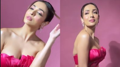 Malaika Arora champions “rani pink” in off-shoulder bustier gown dress