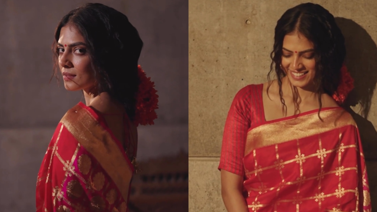 Malavika Mohanan is a walking piece of “art” in bright red saree [Watch] 869856