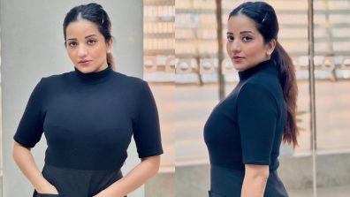 Monalisa Ups Airport Swag In Turtle-neck Black Dress, See Photos 