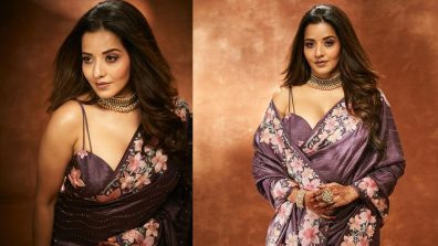 Monalisa’s Shiny Floral Saree With Sensuous Blouse Is Go-to Diwali Glam, Take Cues