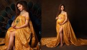 Mother-to-be Rubina Dilaik Exudes Royalty As She Sits On Peacock Throne In Silk Slit Outfit