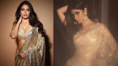 Mouni Roy & Malavika Mohanan’s Golden Glittery Saree Is Perfect Choice To Look ‘Patakha’