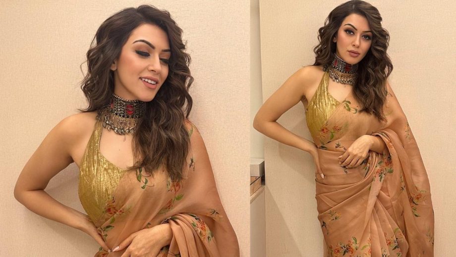 My Name Is Shruthi Promotions: Hansika Motwani ups glam quotient in floral saree 869261