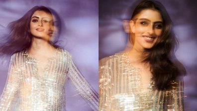 Navya Naveli Nanda goes all shimmers in gold sequinned ensemble [Photos]