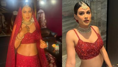 Nia Sharma reigns supreme in red embellished ethnic ensemble [Photos]