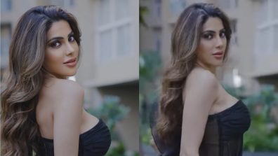 Nikki Tamboli swoons internet in black bustier ruffled gown