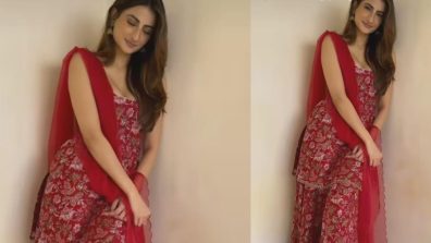 Palak Tiwari Grabs Attention In Red Floral Sharara Suit And Statement Jhumkas, See Photos