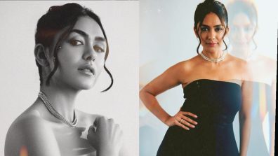 Pippa Promotions: Mrunal Thakur astounds in off-shoulder black flare dress [Photos]