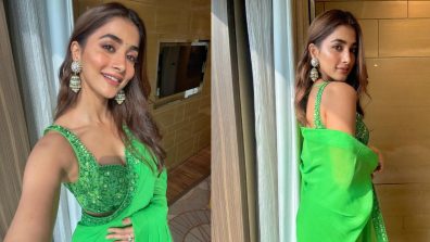 Pooja Hegde Exudes ‘Tikhi Mirchi’ Vibes In Green Saree, Sneak Peek