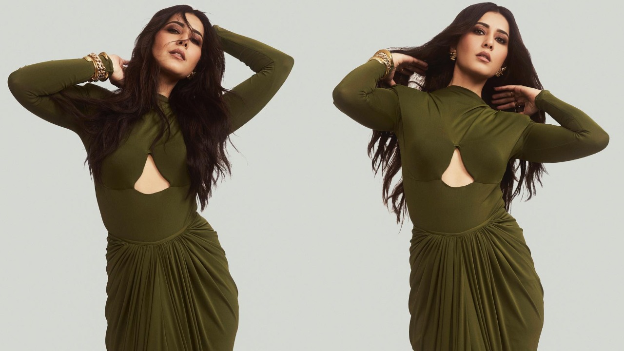 Raashi Khanna Channels Her Inner Beauty In Olive Green Corset Dress, See Photos 869593