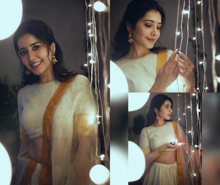 Raashi Khanna's Redefines Ethnic Elegance In Ivory South Indian Lehenga, Take Cues 868634