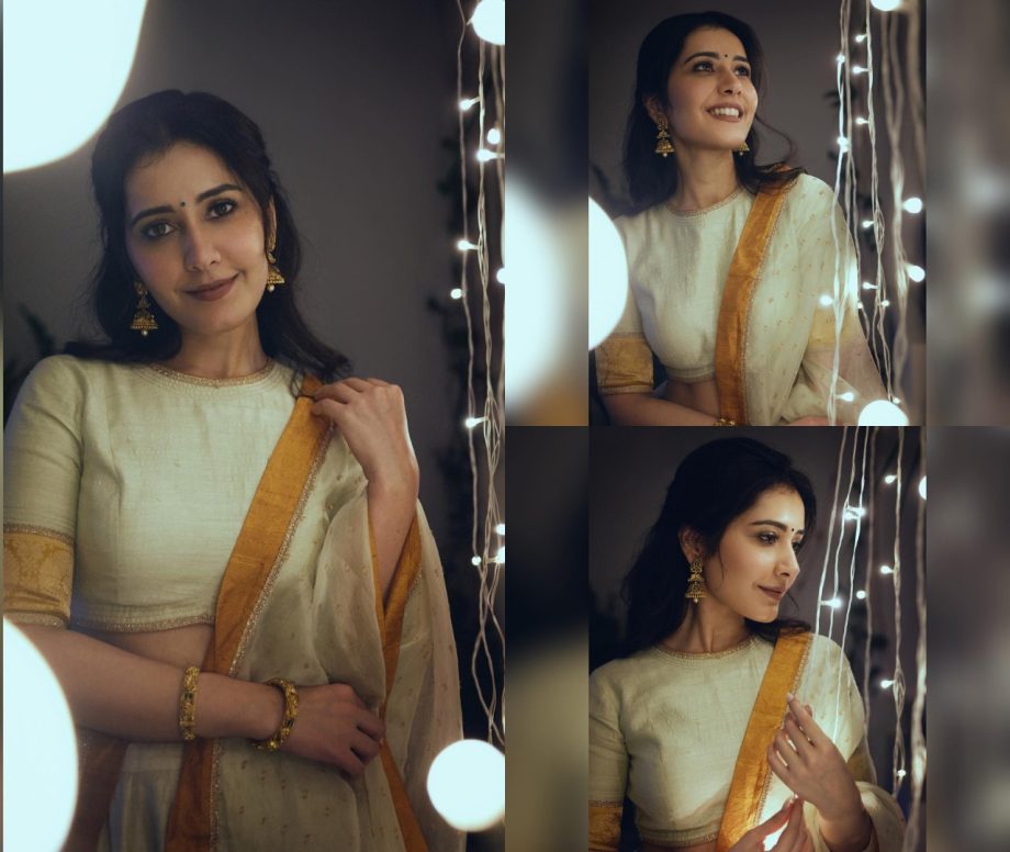 Raashi Khanna's Redefines Ethnic Elegance In Ivory South Indian Lehenga, Take Cues 868635