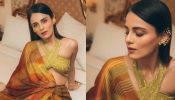 Radhika Madan keeps it bold in striped saree and embellished halter neck blouse [Photos]