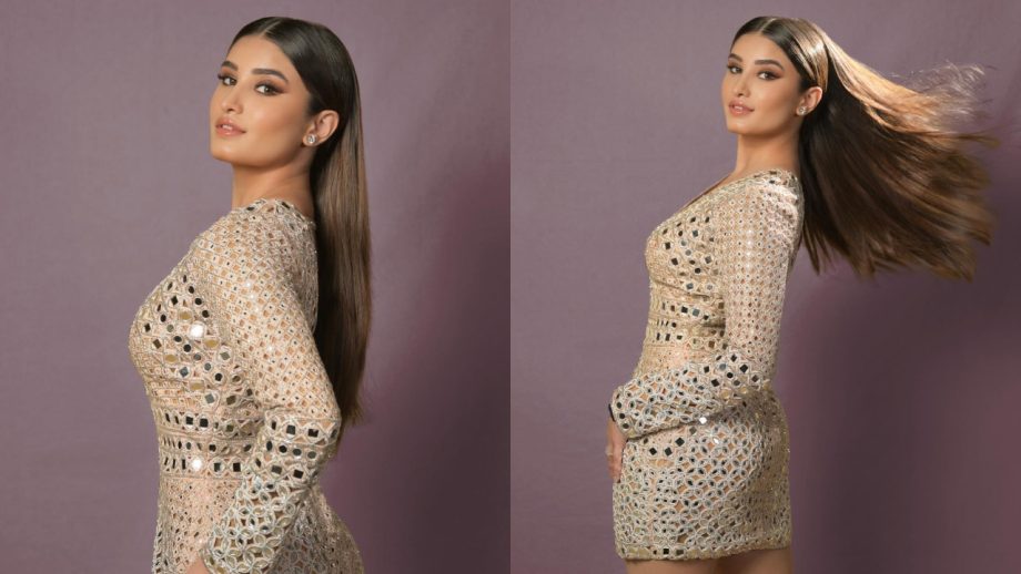 Rasha Thadani ups glam in mirror embellished pearl cut work dress, check out 867207