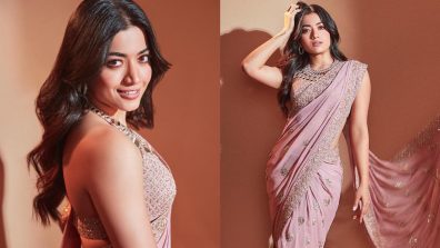 Rashmika Mandanna’s ‘Gulabi’ Glow In Pink Mirror Work Saree Looks Divine, See Here