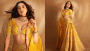 Sara Ali Khan’s golden glow in embellished lehenga creates stir on internet [Photos]