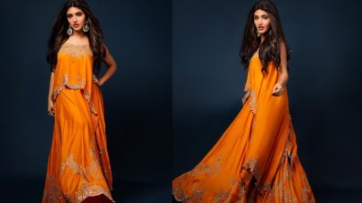 Sreeleela goes ‘Diwali ready’ in orange hand embroidered lehenga set worth Rs 96,800