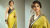 Shilpa Shetty aces contemporary glow in yellow striped saree, see photos