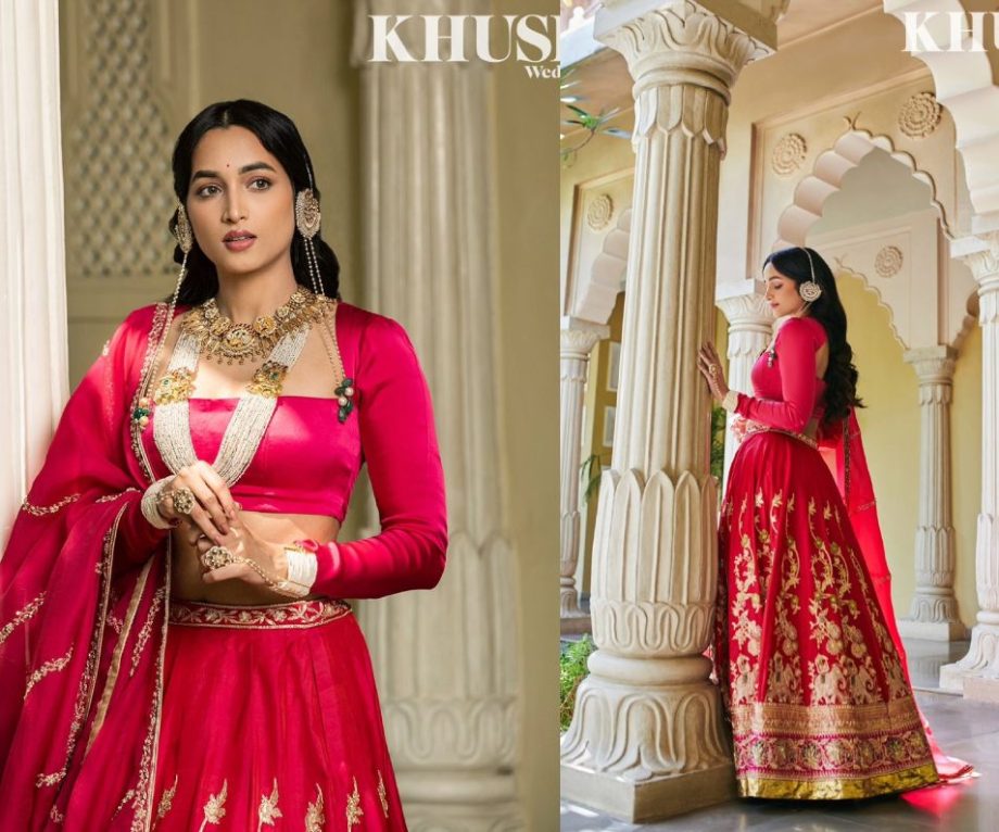 Srinidhi Shetty turns regal in red embellished lehenga choli 871081