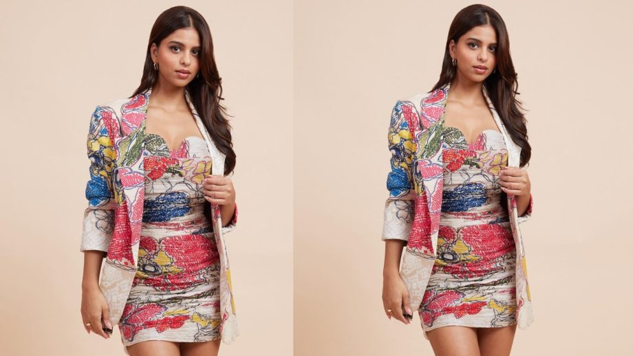 Suhana Khan Looks Charming In Periwinkle Bandhani Print Mini Dress & Blazer, See Here 867520