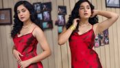 Sumbul Touqeer’s Red Satin Dress With Gold Ornaments Exudes Perfect Date Night Vibes