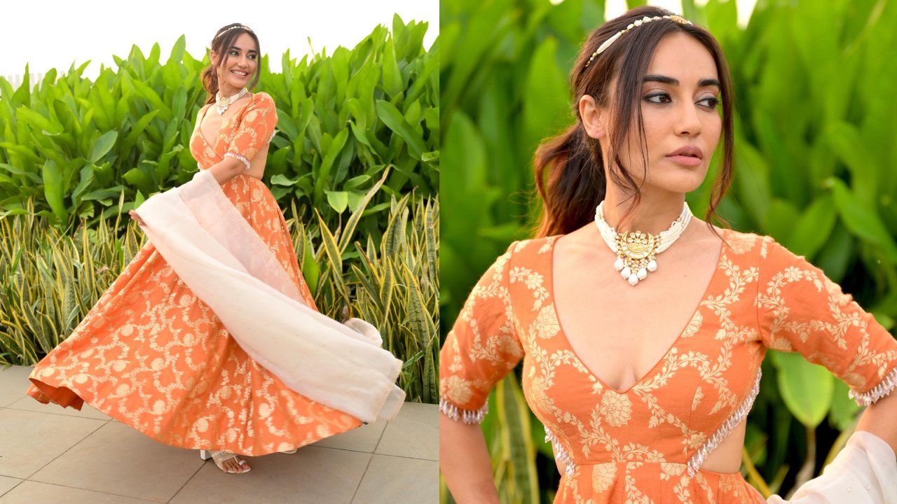 Surbhi Jyoti Turns Modern-day Princess In Backless Anarkali With Motif Accessories 869049