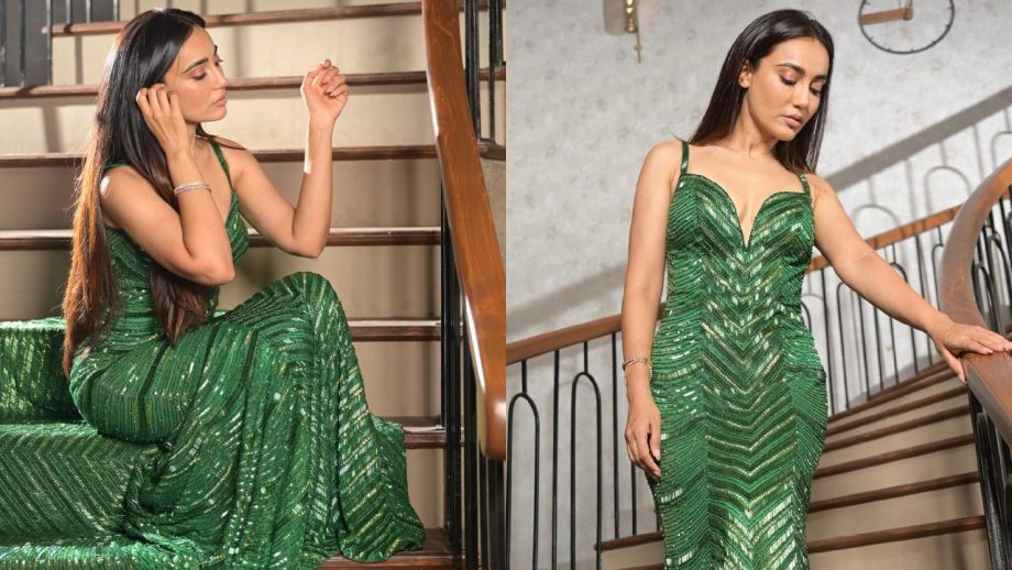 Surbhi Jyoti turns muse in emerald green deep plunge bodycon ensemble [Photos] 867183