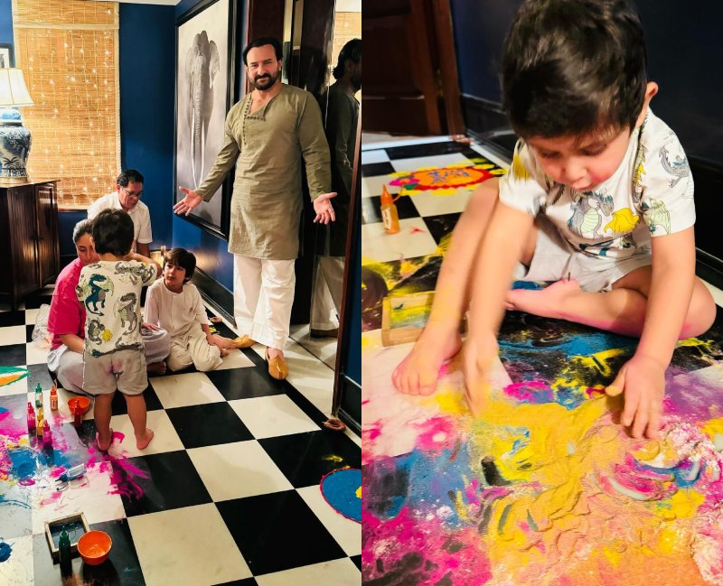 Taimur and Jeh add unpredictable twist to Kareena Kapoor's rangoli 868545