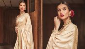 Tara Sutaria Spells Classic Magic In Golden Saree, Necklace & Rose Bun