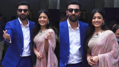 [Viral Video] Ranbir Kapoor and Rashmika Mandanna pose for paparazzies as they promote “Animal”