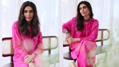 Weekend Wow: Karishma Tanna radiates elegance in pink silk shirt dress [Photos]