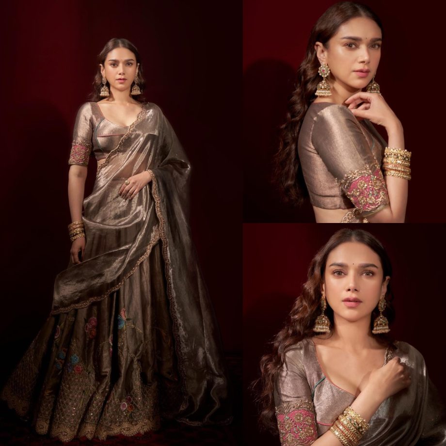 Aditi Rao Hydari turns muse in grey tissue silk lehenga set, see photos 873663