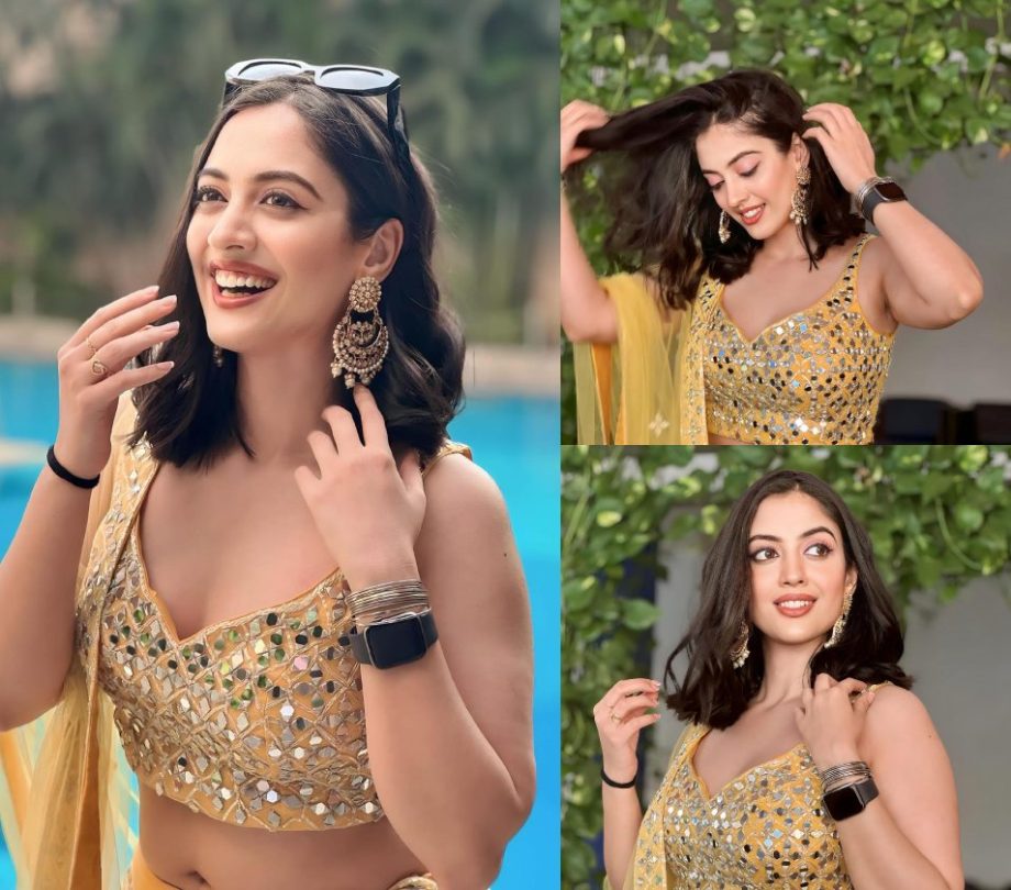 Aditi Sharma's Yellow Mirror Work Lehenga Is Go-to Choice This Wedding Season 874438