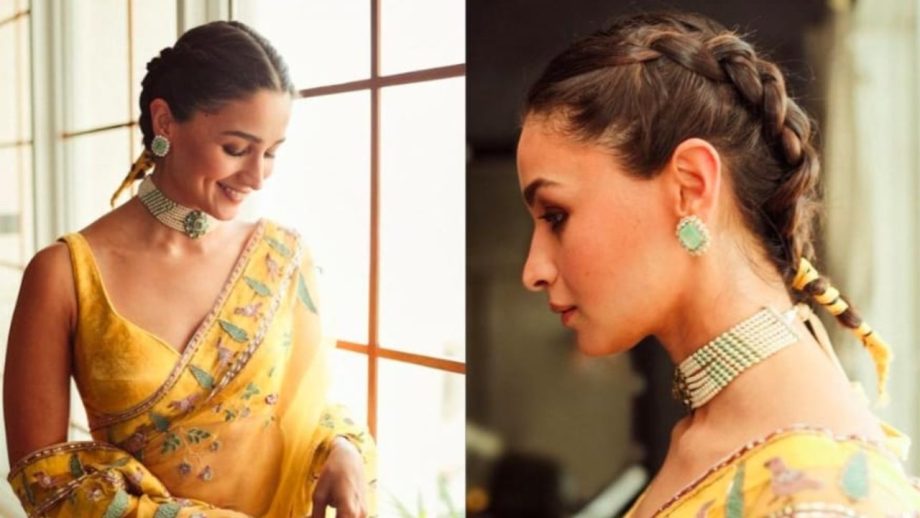 Alia Bhatt blooms in summer yellow embroidered saree, see photos 874024