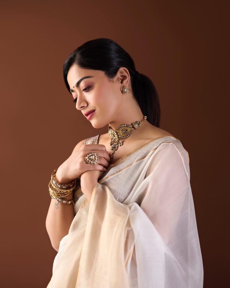 Animal Actress Rashmika Mandanna's Simple Saree Collections Are No Miss, Check Out 873066