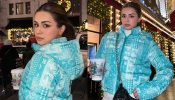 Avneet Kaur aces winter fashion in blue funky jacket and white co ords