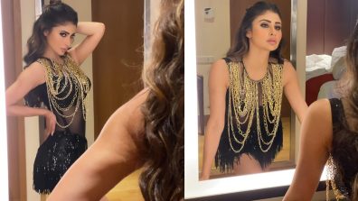 Babe in black! Mouni Roy goes bold in mini shimmery ensemble [Photos]