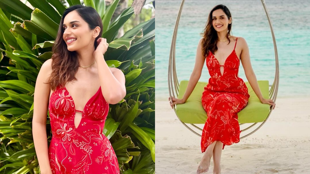 Beach Babe: Manushi Chhillar is beauty to behold in red cutout dress 873915