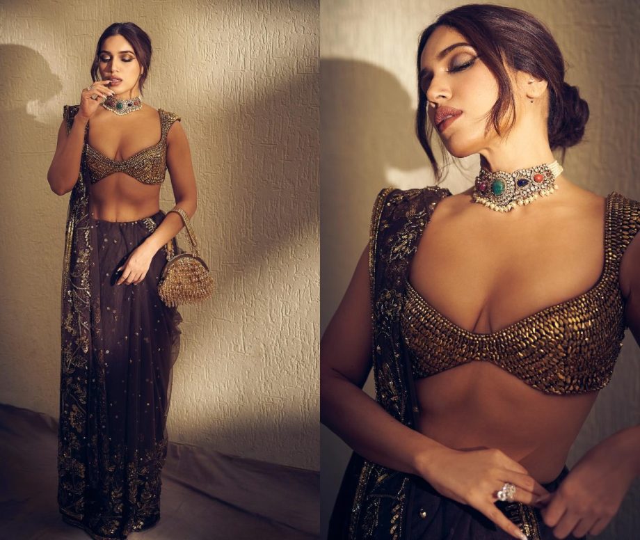 Bhumi Pednekar blooms in gold studded Manish Malhotra saree, see photos 873185