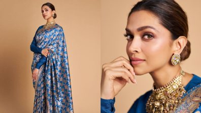 Deepika Padukone Redefines Royalty In Blue Banarasi Saree