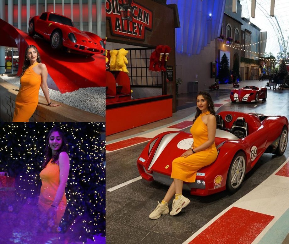 Dhvani Bhanushali Enjoys A Ferrari Ride On Her Abu Dhabi Vacation 873374