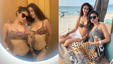 Disha Patani and Mouni Roy go all lovey-dovey on beach in bikinis [Watch]