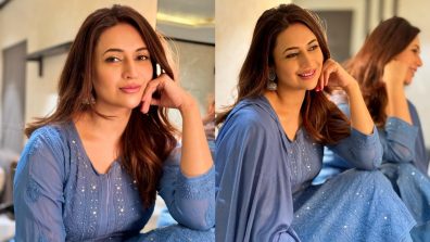 Divyanka Tripathi shines in sequinned blue kurti, take cues