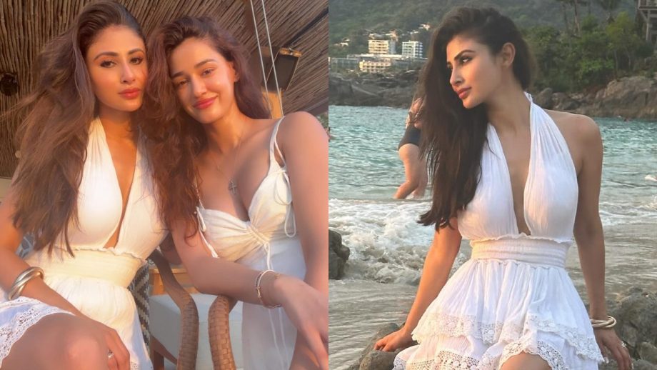 Dreamy Beauties: Disha Patani and Mouni Roy twin in white at Thailand beach 874841