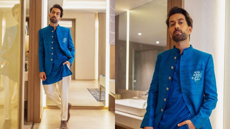 Ethnic Fashion For Men: Nakul Mehta’s blue ethnic jacket set is your go to traditional pick 872837