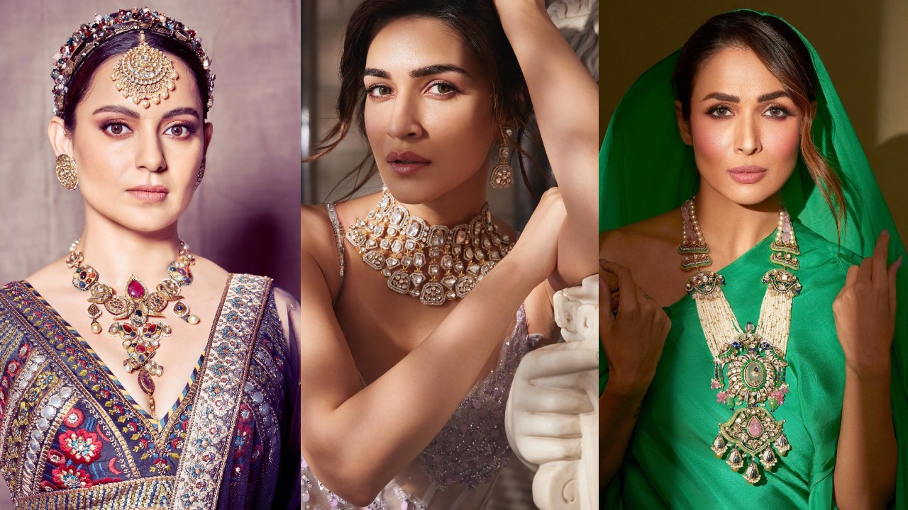 Glam Glow! Exploring Kriti Sanon, Kangana Ranaut and Malaika Arora’s heavy jewellery collections 875831