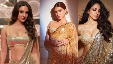 Glow In Gold Like Kiara Advani, Kriti Sanon And Malavika Mohanan In Golden Sarees